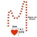 Red paper heart garland 3m length with 30 pieces for wedding and party decor - 5cm Heart/Approx 3m/30pcs / Red