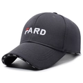 Dark grey baseball cap with FARD embroidery and structured textured fabric finish - Adjustable / Gray