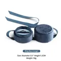 Blue velvet round ring jewelry box with ribbon and soft interior slot for display - Ring Box / 5.8x5.3cm / Blue