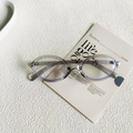 Modern transparent grey-purple oval frame sunglasses with minimalist resin temples - Transparent Grey Frame Clear Lens