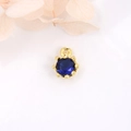 18k vergoldeter Kupfer-Kronenanhänger mit blauem Zirkon für DIY-Schmuckherstellung - Dunkelblau