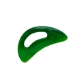 Ergonomic emerald green resin gua sha tool with curved moon shape and grip hole - Large / Green