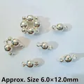 Polished silver magnetic jewelry clasps for DIY bracelets measuring 6.0x12.0mm - 6mm Sphere / Silver