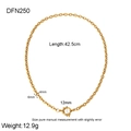 18K gold plated stainless steel flat snake chain necklace with spring ring clasp - Link Chain Necklace (42.5cm)