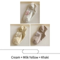 Lot de 3 paires de chaussettes en coton pour femme en crème, jaune crème et kaki - Crème + Jaune Lait + Kaki (3 Paires)