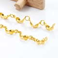 Polished 18K gold plated stainless steel bead tips and knot covers for DIY jewelry - Vacuum 18K Gold 4x8mm