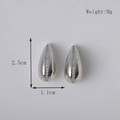 Silver hollow teardrop earrings in titanium steel with white cubic zirconia inlay - Water Drop Diamond Silver