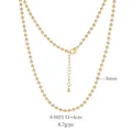 14k gold plated 3mm ball chain necklace with lobster clasp and adjustable 51+4cm length - Gold S-0021 (55cm/3mm)