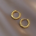 Elegante goldene gedrehte Creolen mit poliertem Finish für einen klassischen Vintage-Look - 12# Gold E82 (Goldene gedrehte Seil-Creolen)
