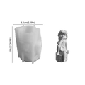 DIY silicone mold featuring a girl with wreath on tree stump, 9.6cm height - Speak No Evil - Little Girl / White