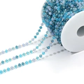 3mm blue faceted crystal beads on golden chain DIY jewelry findings on spool - 3mm Mixed Color Crystal Gold Chain Style 10