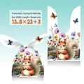Bunny ear candy bag featuring cute squirrels and floral patterns, size 13.8x23cm - Cute Squirrel / 50 Pieces