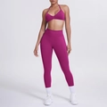 Set da yoga due pezzi da donna con reggiseno sportivo allacciato al collo e leggings - Bacche Selvatiche