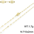 Gouden 1,7g roestvrijstalen lipketting met karabijnsluiting, maat 710x2mm - Gouden Stijl (KN118252-Z)