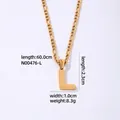 Collana in acciaio inossidabile dorato con pendente lettera L e catena Figaro 60cm - Lettera L / Oro