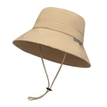 Cappello da pescatore kaki impermeabile ad asciugatura rapida con cordino per escursioni - Regolabile / Cachi