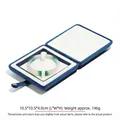 Blauwe fluwelen sieradendoos met jade armband inzetstuk, maat 10,5x10,5x4,0cm - Armbanddoos / Koningsblauw