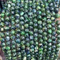 Polished round imperial stone beads in dark green and blue marble texture for DIY jewelry - Green Blue Emperor Stone