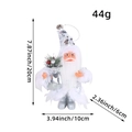 Babbo Natale in piedi peluche bianco e argento con dettagli del peso di 44g - Cappello con Paillettes Bianco
