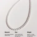 Lustrous 45cm white Swarovski crystal pearl necklace with elegant metallic clasp - 6mm