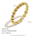 Verstellbarer perlenbesetzter Ring aus 18 Karat vergoldetem Edelstahl für Damen. - Perlen Offener Ring / Gold