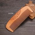 Pettine in legno di pesco naturale con intaglio a nuvola scavata 15,5 cm x 5,5 cm - Legno di pesco ispessito - Pettine a luna grande a nuvola