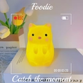 Cute yellow cat night light made of soft silicone emitting warm glow for bedroom decor - Yellow Cat