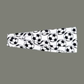 Elastic sports headband with football pattern on white background for yoga and fitness - Large Soccer White