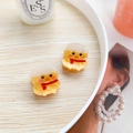 Mini acrylic yellow chick hair claw clip with marble texture for kids and girls - Eggshell Chick (Pair)