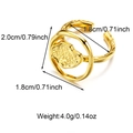 Unregelmäßiger strukturierter Ring aus 18K vergoldetem Edelstahl mit Größenangaben - Goldener unregelmäßiger gehämmerter offener Ring (R00828G)