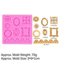 Pink silicone cake mold with vintage European floral relief and ornate border designs - Vintage Border Style (15-586) / Pink