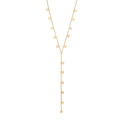 Collana a Y dorata in acciaio inossidabile con delicati ciondoli a forma di fiore a cinque petali - 1# Fiori
