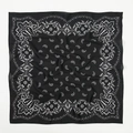Carré de soie synthétique noir et blanc avec motif cachemire classique et élégant - 70*70cm / Noir