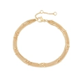 Macro detail of gold-layered bracelet showing tiny beads and adjustable lobster clasp - Triple Layer 14K Gold