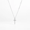 Elegant silver S925 letter T necklace pendant with sparkling zircon pave setting - 925 Silver / Letter T
