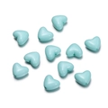Macro shot of mint green heart-shaped acrylic beads for DIY jewelry and phone chains - 9*10.5mm/50Pcs / Lake Green