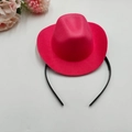 Mini hot pink western cowboy hat headband accessory for festive birthday party wear - Denim / Rose Red