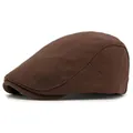 Klassische dunkelbraune Schiebermütze aus Wolle im Vintage-Stil für Herbst und Winter - Verstellbar (55-59cm) / Kaffeebraun