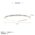 Size specifications for crystal headband with 13cm width and 0.8cm detail height - Gold Geometric Crystal