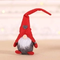 Gnomo di Natale di peluche con cappello rosso a cuore e barba bianca decoro festivo - Gnomo Nordico in Piedi - Maschio (D-GJ16)