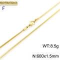 60cm golden stainless steel snake chain necklace 1.5mm width with lobster clasp - Gold 1.5mm Width 60cm Length (KN203608-Z)