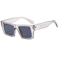 Trendige quadratische Sonnenbrille in Grau transparent mit UV-Schutz-Gläsern für Damen - Transparentes Grau (C04)