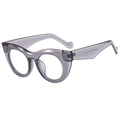 Moderne Katzenaugen-Sonnenbrille mit transparentem grauviolettem Rahmen Typ SN3120 - Dunkelgrauer Rahmen Anti-Blaulicht-Klarglas