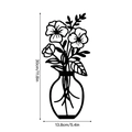 Decoración de pared jarrón de flores de metal negro nórdico 30 x 13,8 cm - Estilo C / Negro