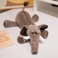Astuccio a forma di elefante in peluche grigio con cerniera marrone per bambini - Elefante