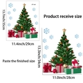 Christmas tree window sticker with size guide showing 35x29cm and 34x28cm measurements - JDT-A49 Christmas Tree