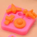 Space astronaut silicone molds set for fondant cake with rocket and satellite shapes - Space Element Combination Set (6)