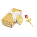 Gold Stem Rose With Gold Box / Red