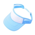 Detail of light blue sun visor hat with white front panel and breathable mesh design - Adjustable / Aqua