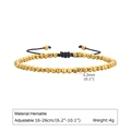Golden hematite beaded bracelet with black woven cord and 3.2mm faceted beads - 3.2mm Gold Hematite Adjustable Style